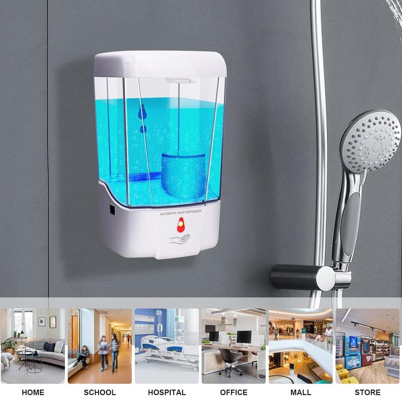 GreeSuit Automatic Soap Dispenser Wall Mounted: 700ml/23.7oz Commercial Hand Soap Dispenser Wall Mount, Touchless Electric Sensor Pump for Home Kitchen Bathroom Offices Hotel Commercial Restaurant - Image 5